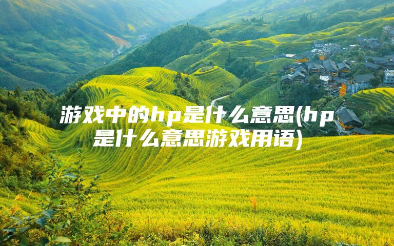 游戲中的hp是什么意思(hp是什么意思游戲用語)